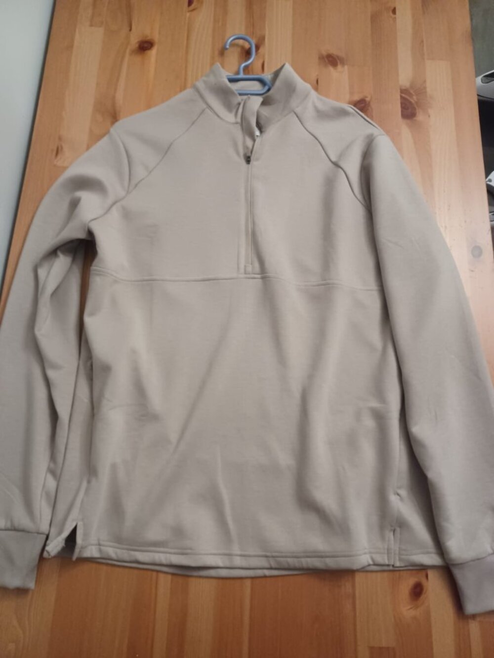90 Degree by Reflex Men's Scuba Rockaway Half Zip Pullover Tan Beige Large